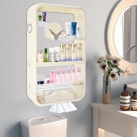 Storage Rack 4-Tier Storage Rack Wall Mounted Storage Rack Makeup Organizer