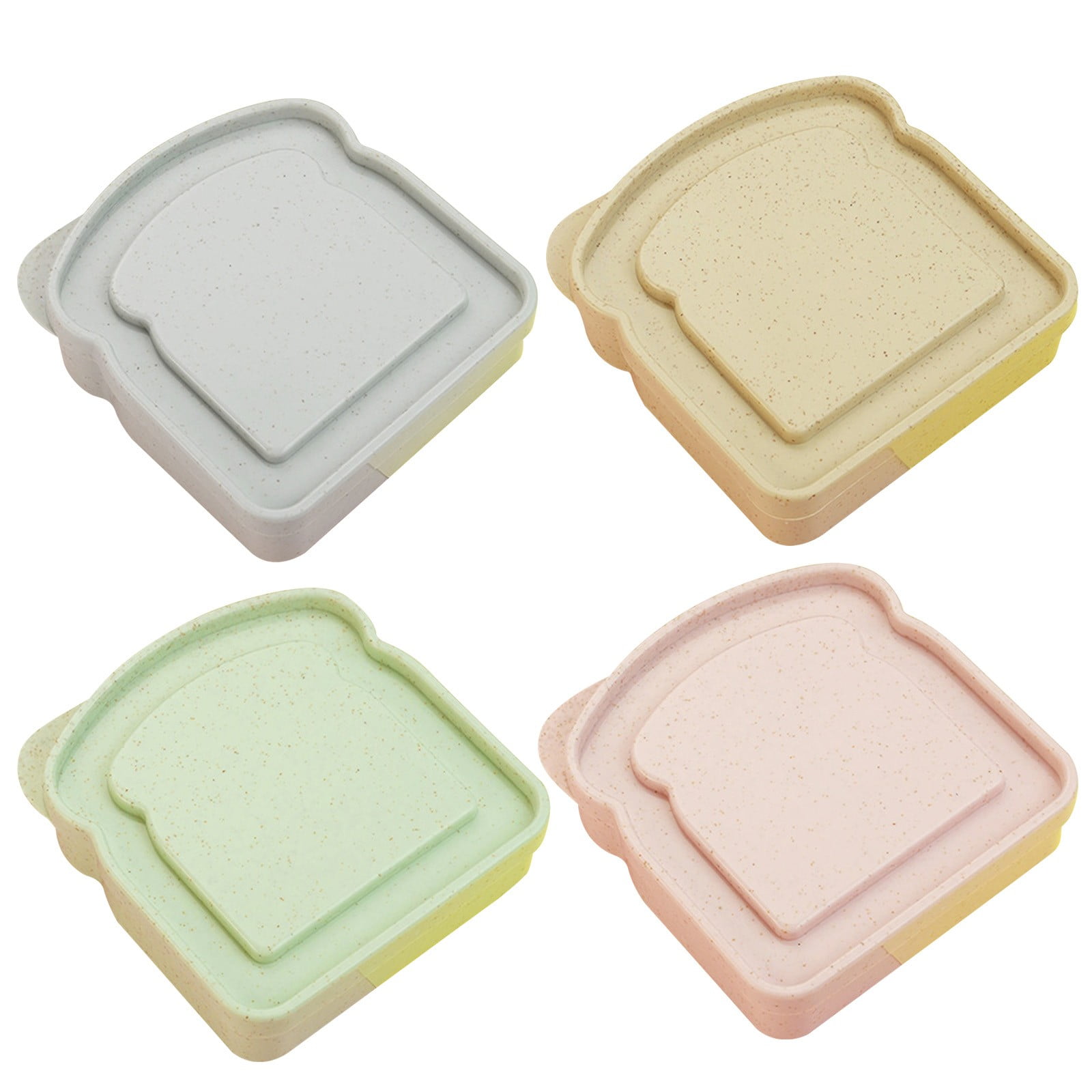 Storage Rack 4Pc Wheat Bread Preservation Box Student Portable Storage Box