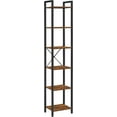 thumbnail image 1 of Storage Rack 6-Tier Tall Bookshelf Bookcase Display Shelves for Living Room Office Rustic Brown and Black, 1 of 8