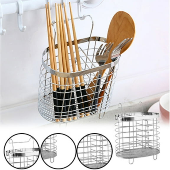 Storage Rack,Basket Tray Stainless Spoon Rest Stainless Sponge Holder Spoon Chopsticks Basket Utensil Drying Mesh Utensil Holder Chopstick Drying Rack Holder Brush Holder Appliance