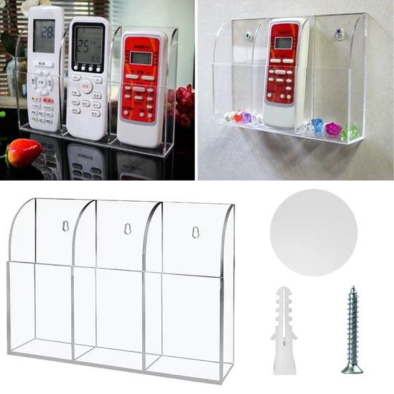 Storage Rack,Controller Storage Box Home Bedside Mobile Phone Charging Wall Transparent Hanging Box Acrylic Wall Hanging Shelf