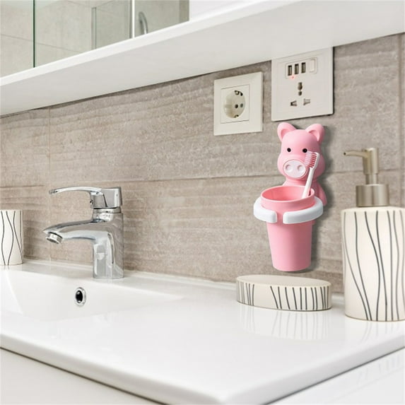 Storage Rack Drop Holder And With Cup Toothbrush Orange Bathroom Products