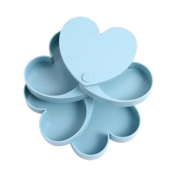 Storage Rack,Earring Jewelry Storage Box Storage Rack With Mirror Rotating Heart Storage Box