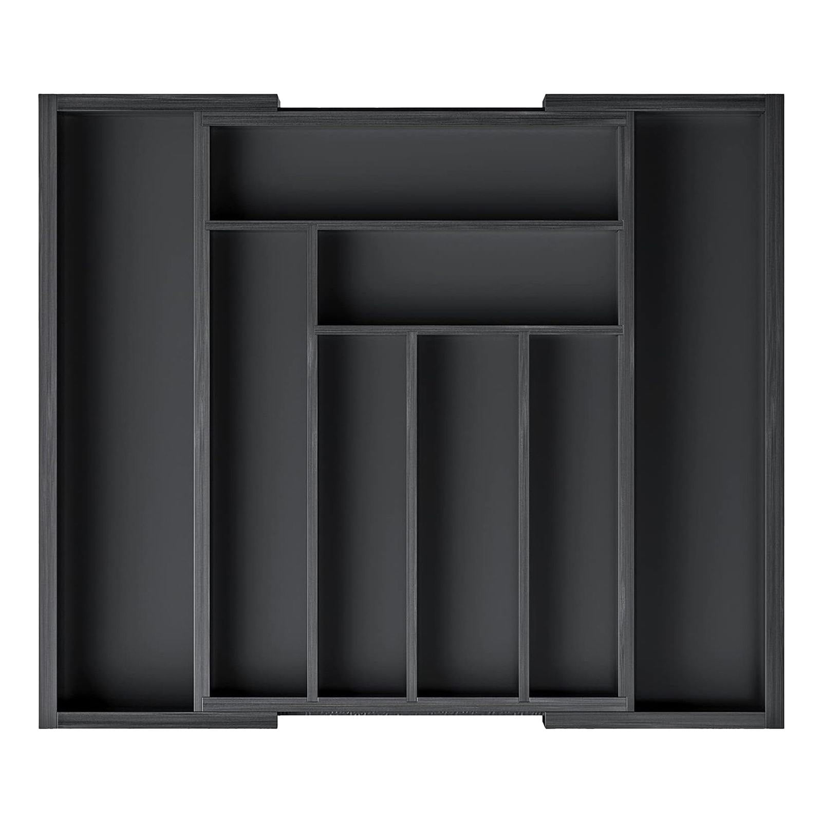 Black Adjustable Plastic Expandable Drawer Organizer