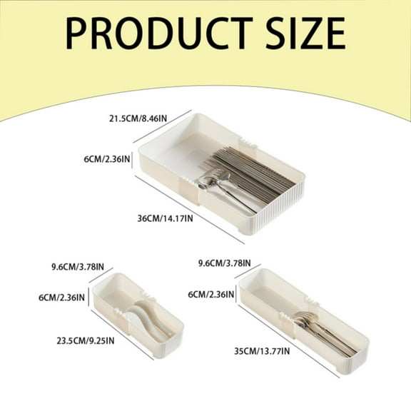 Storage Rack, Hilingoto Expandable Drawer Organizer Adjustable Drawer Organizer Trays Drawer Dividers Organizers and Storage for Pens Makeup Utensils Tools Flatware and Junks White