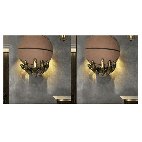 Storage Rack Wall Mounted Basketball Holder, Wall Mount Art Decor, Hand Sculpture Ball Holder, Storage Rack, Organizer Display Case, Sports Room Decor For Basketball Lover