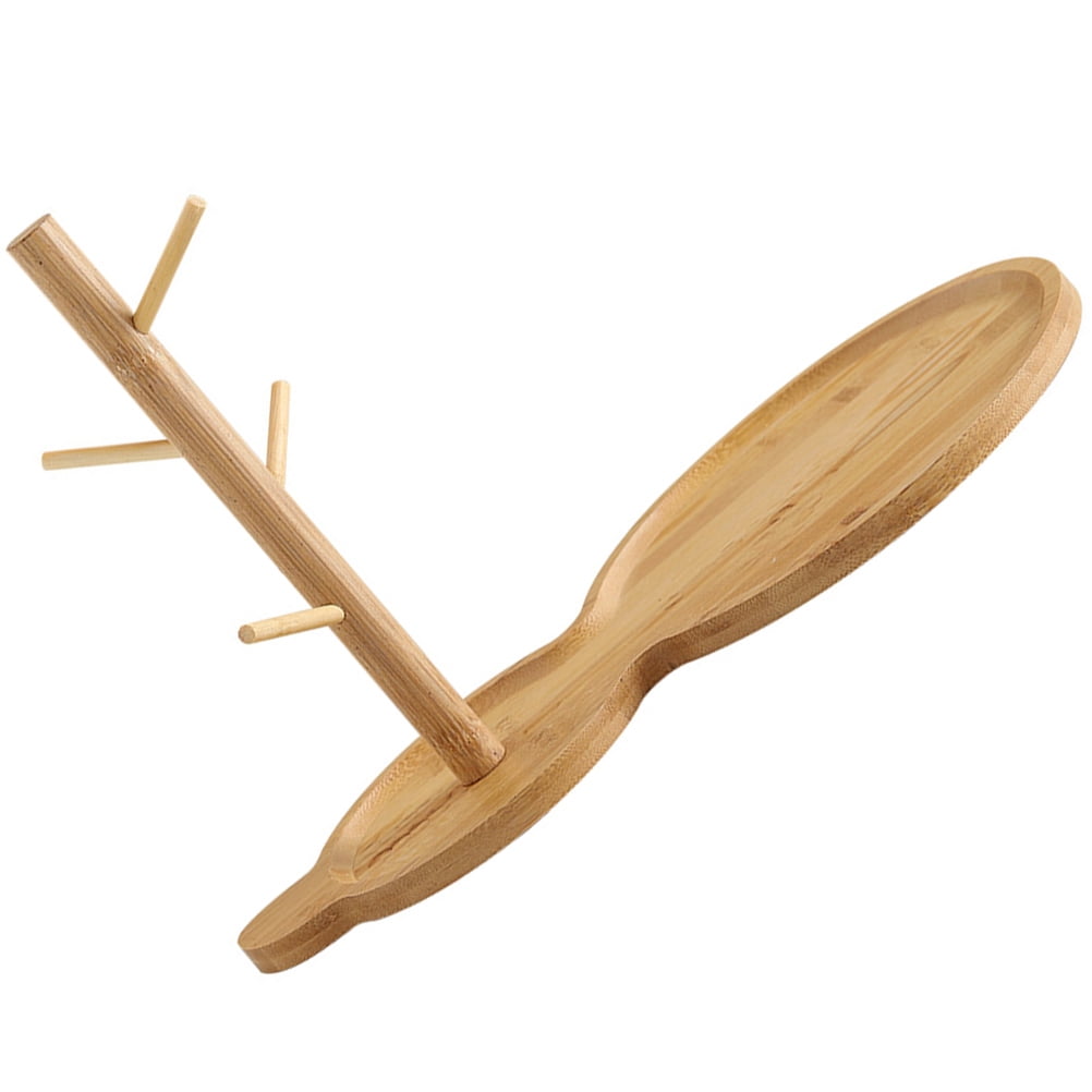 Storage Rack Wooden Entryway Table Movie Night Snack Trays Dressing Bamboo Key Fob Display