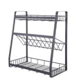 thumbnail image 1 of Storage Rack for Counter Seasoning Condiment Rack Storage Rack Kitchen Counter Rack Black, 1 of 5
