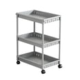 thumbnail image 1 of Storage Rolling Cart, 3 Tier Laundry Room Organization Utility Cart Bathroom Organizer Mobile Shelving Unit Shelves Multi-Functional Trolley, Gray, 1 of 6