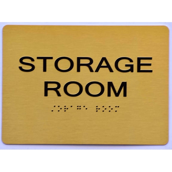 Storage Room Sign - Gold(Aluminium, Gold/Black,Size 5x7) The Sensation line