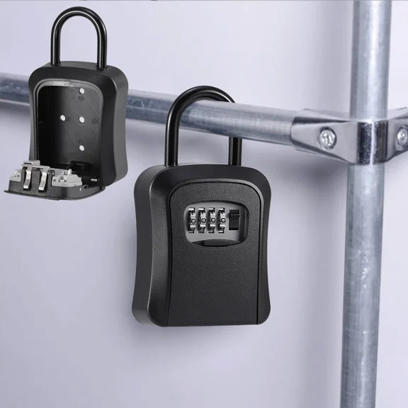 Storage Safe 4-Digit Key Box Wall Safe Combination Lock Mount Security Outdoor