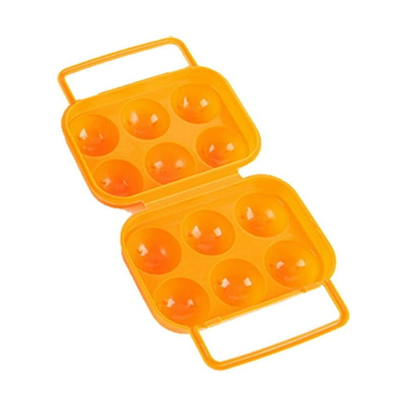 Storage Anckoeil Portable 6 Eggs Plastic Container Folding Storage Box Handle Case