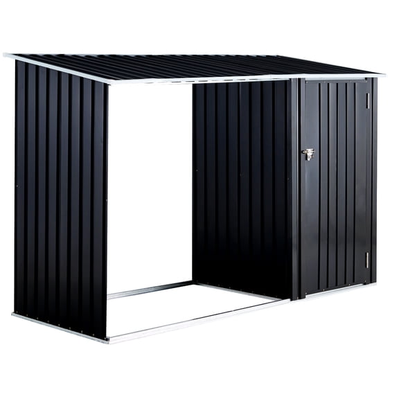 Storage Shed, 3 x 3 FT Metal Utility Shed with Lockable Door for Garden Lawn Backyard, Dark Gray