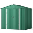 thumbnail image 1 of Storage Shed, Lofka 8x6 FT All-Weather Metal Shed with Lockable Doors, Waterproof & Rust-Resistant for Outdoors, Green, 1 of 8