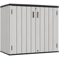 thumbnail image 1 of Hemoton Outdoor Garage Cabinet Grey Plastic Utility Storage Cabinet for Patio and Garden, 1 of 5