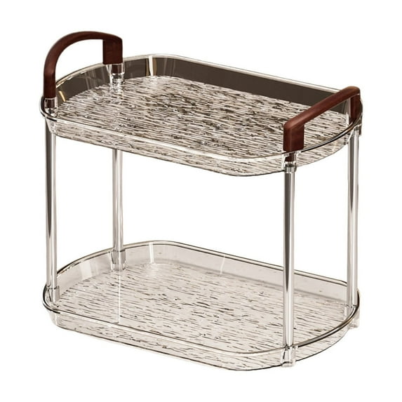 Storage Shelf 2 Tier Clear Plastic Storage Shelf Bathroom Kitchen Cosmetic Organizer Desktop Cup Display Rack for Toiletries Decoration Plastic Shelf