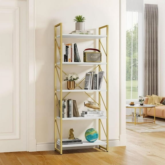 Storage Shelf - 5 and 6 Tiers Open Bookshelf for Home Office, Living Room, Bedroom, Study Room, Open Display Storage Rack Shelves for Kitchen, Holder Organizer for Books and Movies