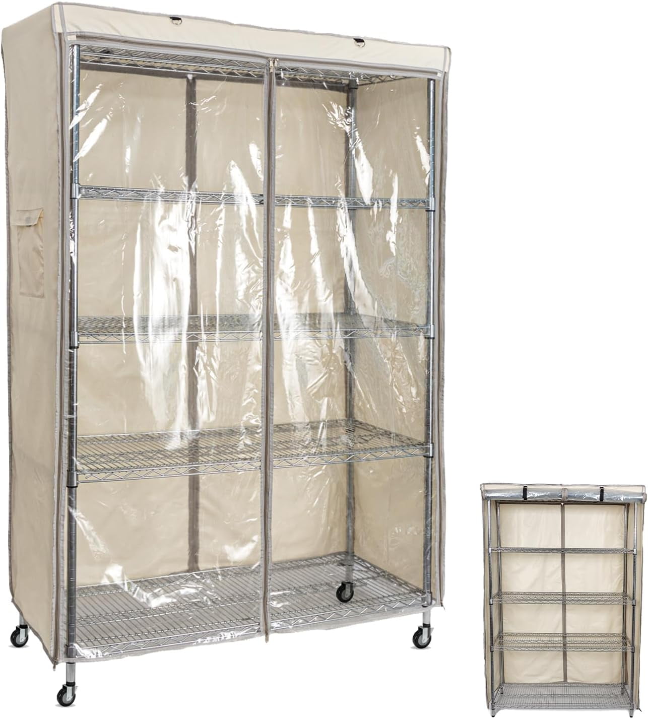 Storage Shelf Cover Wire Rack Shelving Dust Protective, Fits Racks 48