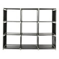 thumbnail image 1 of Storage Shelf Cube Closet Clothes Sundries Book 3 Tiers 9 Compartments Black Shelves Multi-function Assembled Organizer, 1 of 5