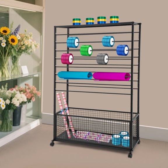 Storage Shelf, Double-Sided 16 Tier Ribbon Rack, Ribbon Holder For Ribbon, Wrapping Paper