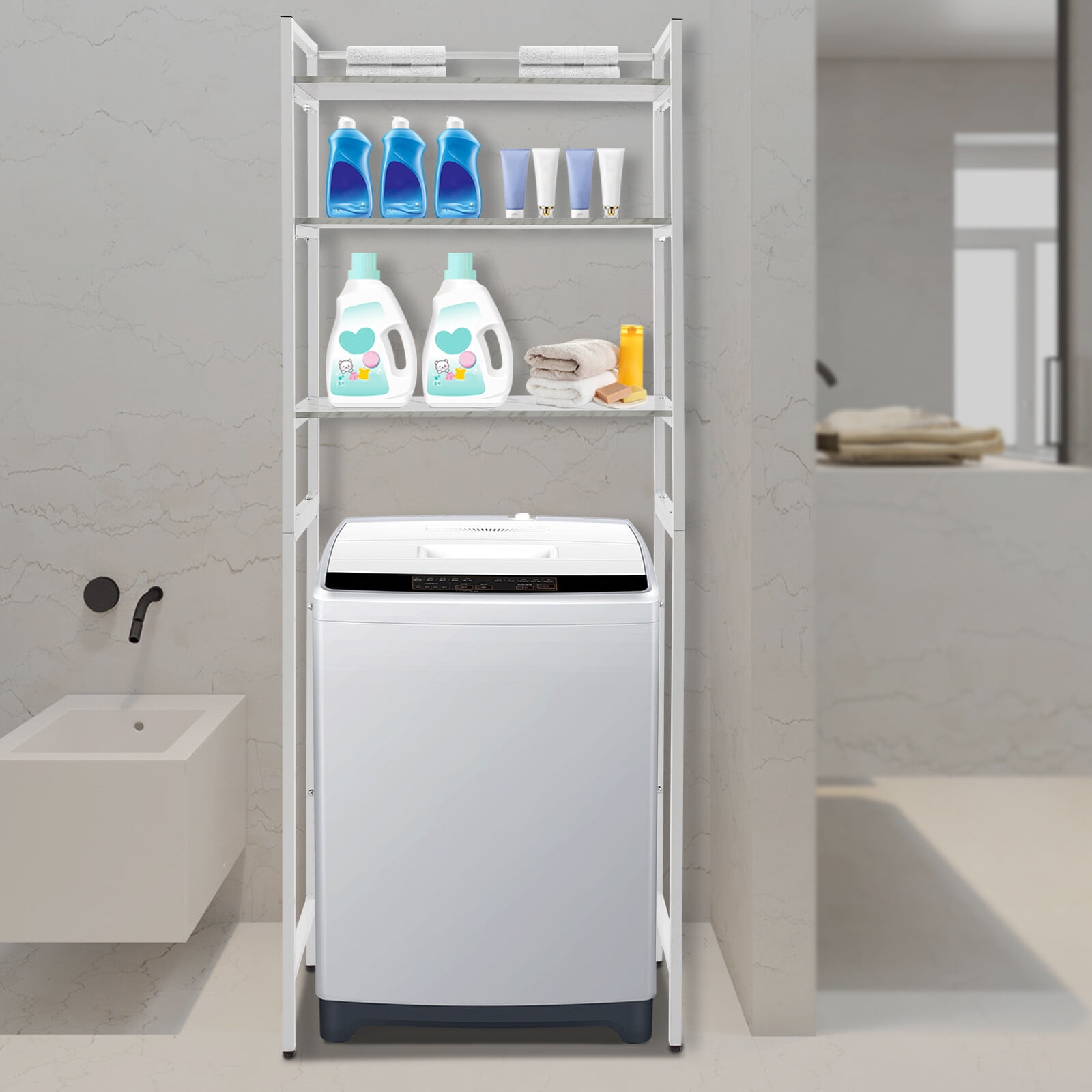 Storage Shelf, Freestanding Storage Rack, Bathroom Rack for Washing ...