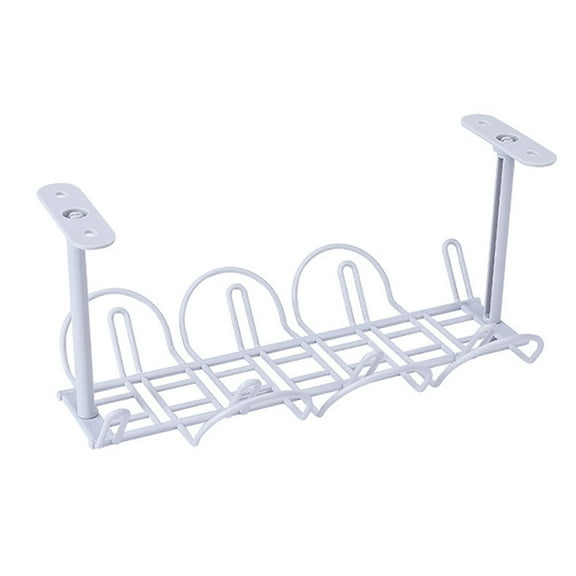 Storage Shelf Hanging Under Desk Basket Power Strip Stand Holder Cable Organizer