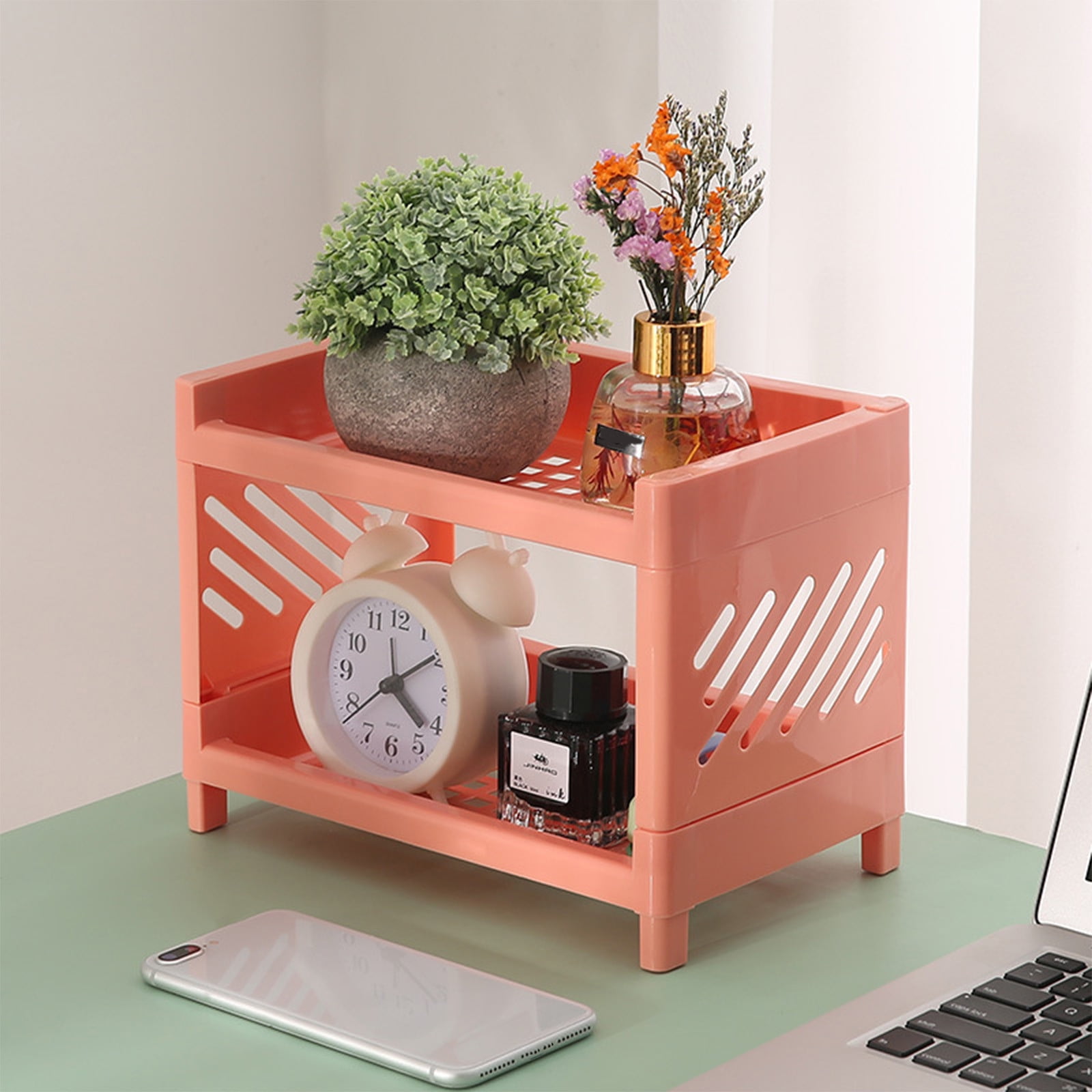 Storage Shelf Vmvidoty Desktop Doublelayer Storage Rack Cosmetics