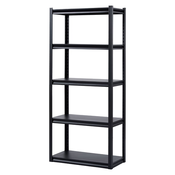 Storage Shelves, 2000 lbs, 5 Tier Garage Storage Shelving, 16" D x 32" W x 72" H Adjustable Metal Shelves for Garage Shelves Utility Rack Shelf, Ideal for Kitchen, Warehouse, Basement, Black