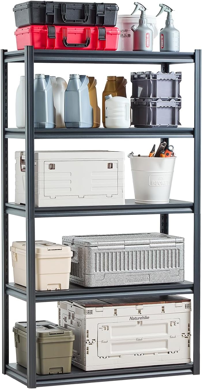 Storage Shelves, 2000 lbs, 5 Tier Garage Storage Shelving, 18