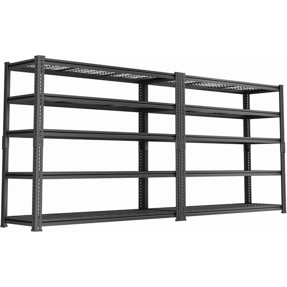 Storage Shelves 2PCS, Garage Shelving Heavy Duty 2800 LBS Capacity, 48" L x 18" W x 72" H Adjustable Metal Shelving Organizer Wire Rack, 5 Tier Utility Shelf Unit for Pantry Closet Warehouse