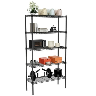Alvantor 5-Tier Shelving Unit, 250lbs/Shelf Heavy Duty Metal Storage Rack, Black,35"W x 14"D x 69"H