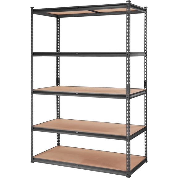Storage Shelves 5-Tier Adjustable, 2000 lbs Capacity Heavy Metal Garage Rack, 48"x24"x72", Black