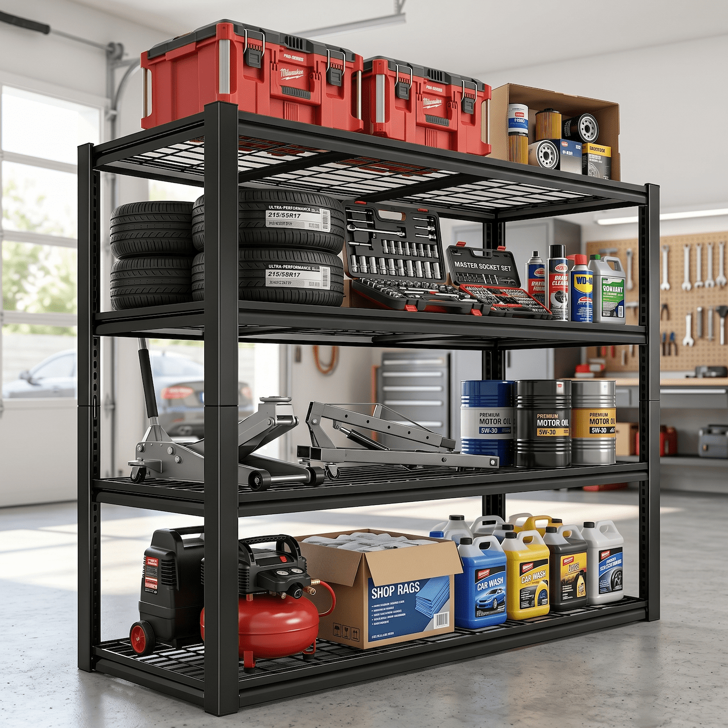Xiweot Heavy Duty Garage Storage Shelves, 2240 lbs Metal Adjustable ...