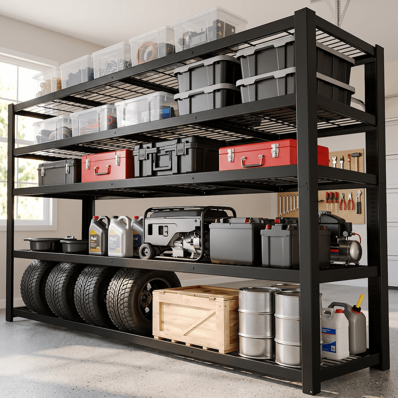 Custom Garage Storage Racks UBERLYFE Heavy Duty Garage Shelving Unit 3000 LBS, 5 Tier Adjustable ...