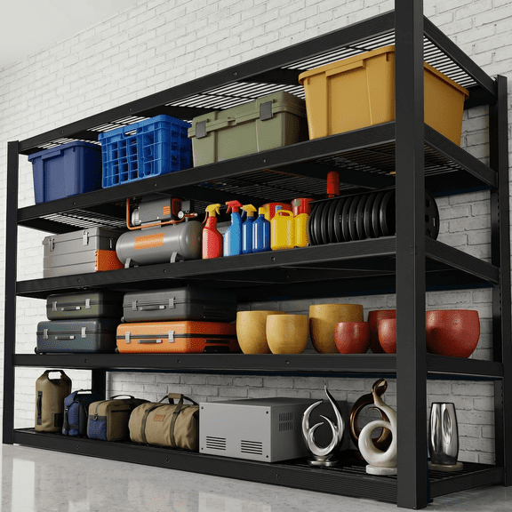 Xiweot 3050 LBS Heavy Duty Garage Shelving, 84"H x 55"W x 24"D Extra Large 5-Tier Adjustable Metal Storage Shelves, Boltless Industrial Utility Shelving Unit Rack for Basement Warehouse Organization