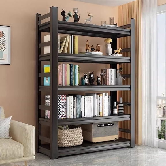 Storage Shelves, 5-Tier Garage Shelving, Adjustable Heavy Duty Shelving Units, Metal Industrial Utility Organizer Storage Racks for Basement, Kitchen, Warehouse, Pantry,18"D x 46"W x 63"H