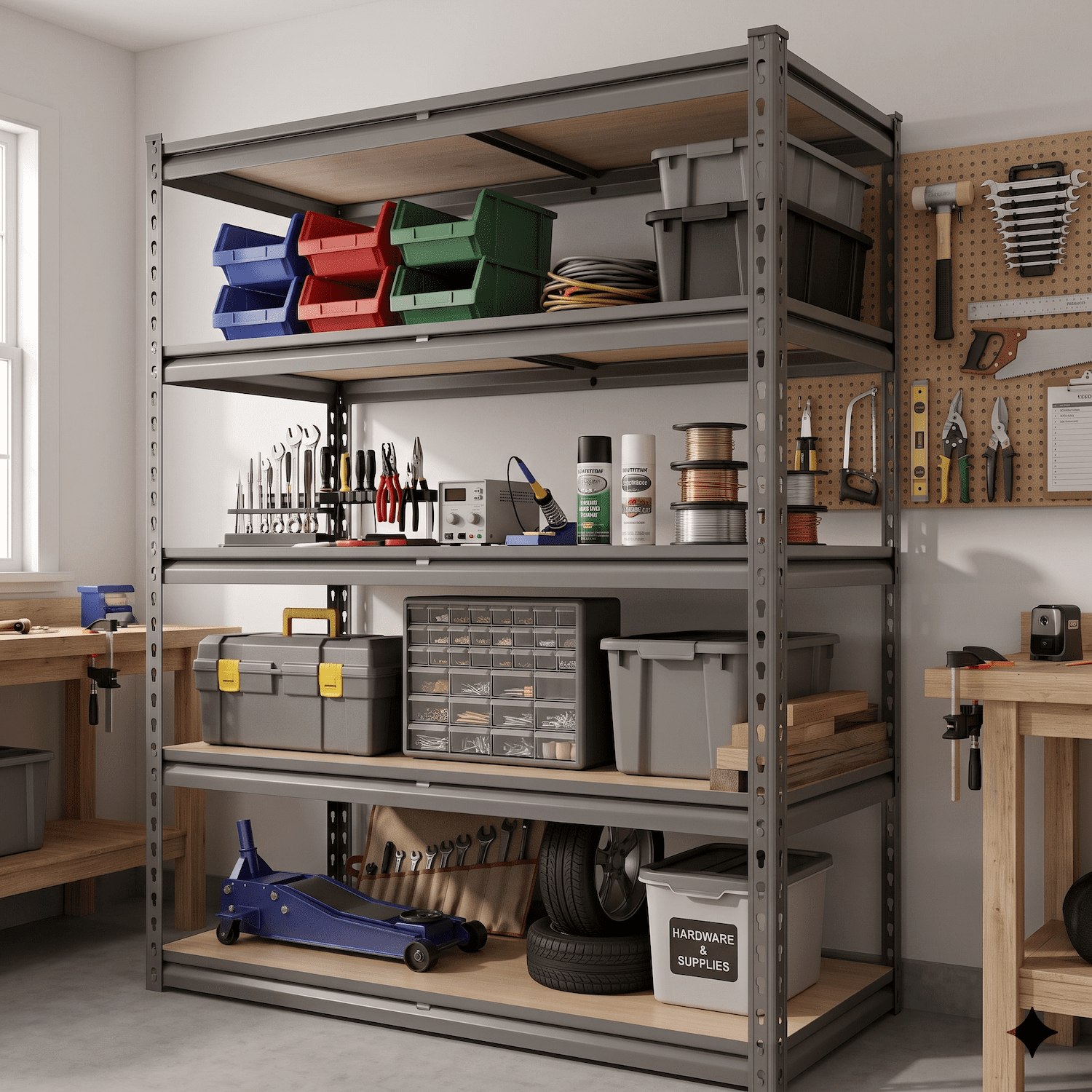 UBERLYFE Heavy Duty Garage Shelving Unit 2000 lbs Metal Storage Shelves, 5-Tier Adjustable Steel Shelving Rack 28”W x 12”D x 60”H, Freestanding Garage Storage Rack for Basement Pantry Warehouse