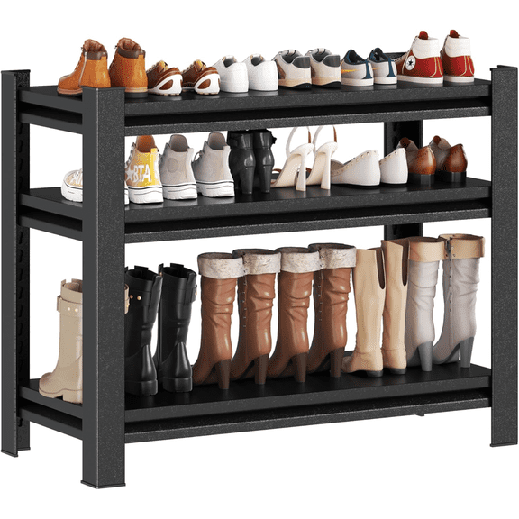 Storage Shelves, Garage Metal Shelving Unit, Adjustable, Double-Layer Column with Reinforced Ribs, Heavy-Duty, Capable of Bearing 1500 lbs, Suitable for Garage, Warehouse, Kitchen Storage