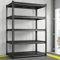 Storage Shelves Heavy Duty Garage Shelving Unit 2000Lbs 5 Tier Adjustable Metal Shelf for Storage Rack Shelving for Basement Pantry, Standing Shelf Unit 36"W x 72"H x 18"D Black