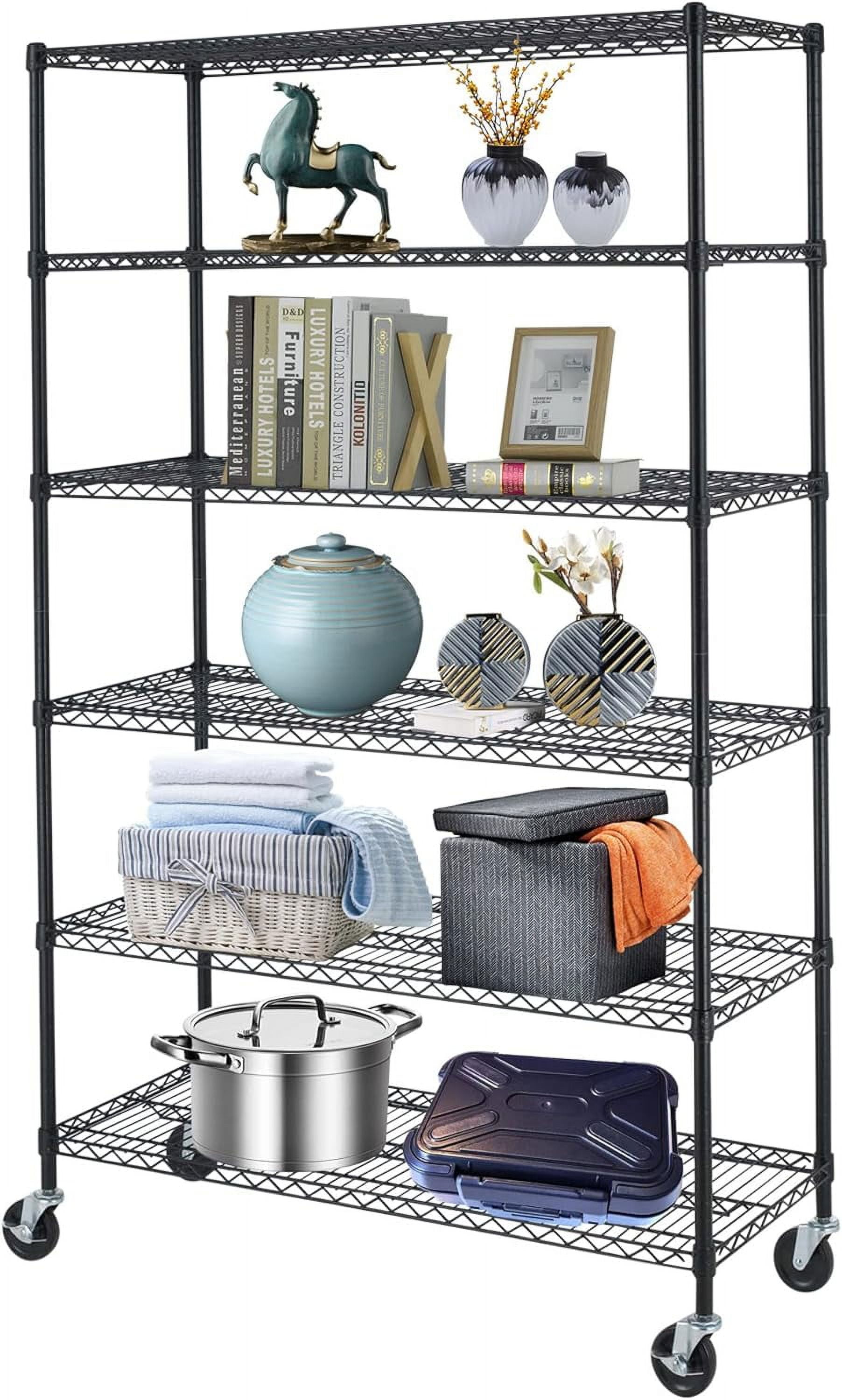 Storage Shelves Large Wire Shelving Unit NSF Metal Garage Shelving 78”X48”X18” 6000 LBS Capacity