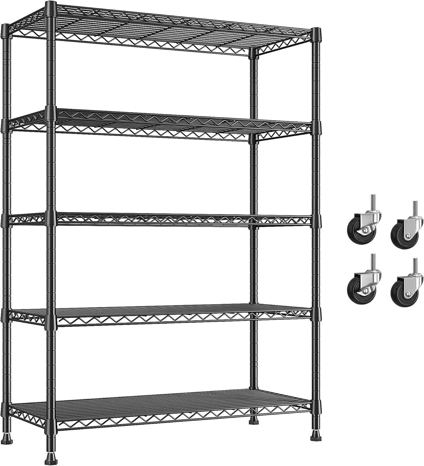 Storage Shelves Wire Shelving Unit Loads , Metal Shelving with Wheels