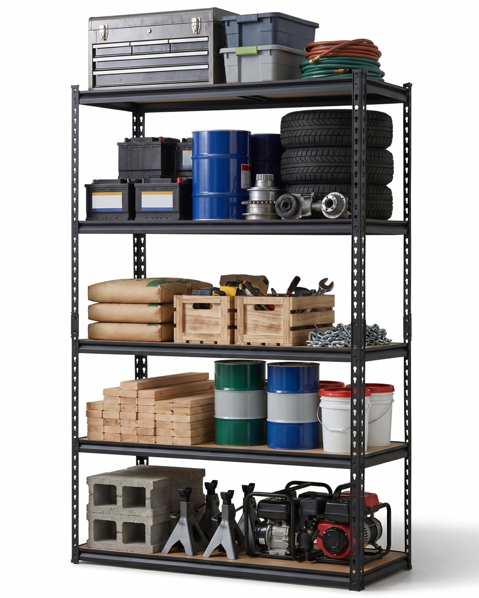 Storage Shelving Unit, 36 48 60 W, Carbon Steel Utility Shelves, 2500 ...
