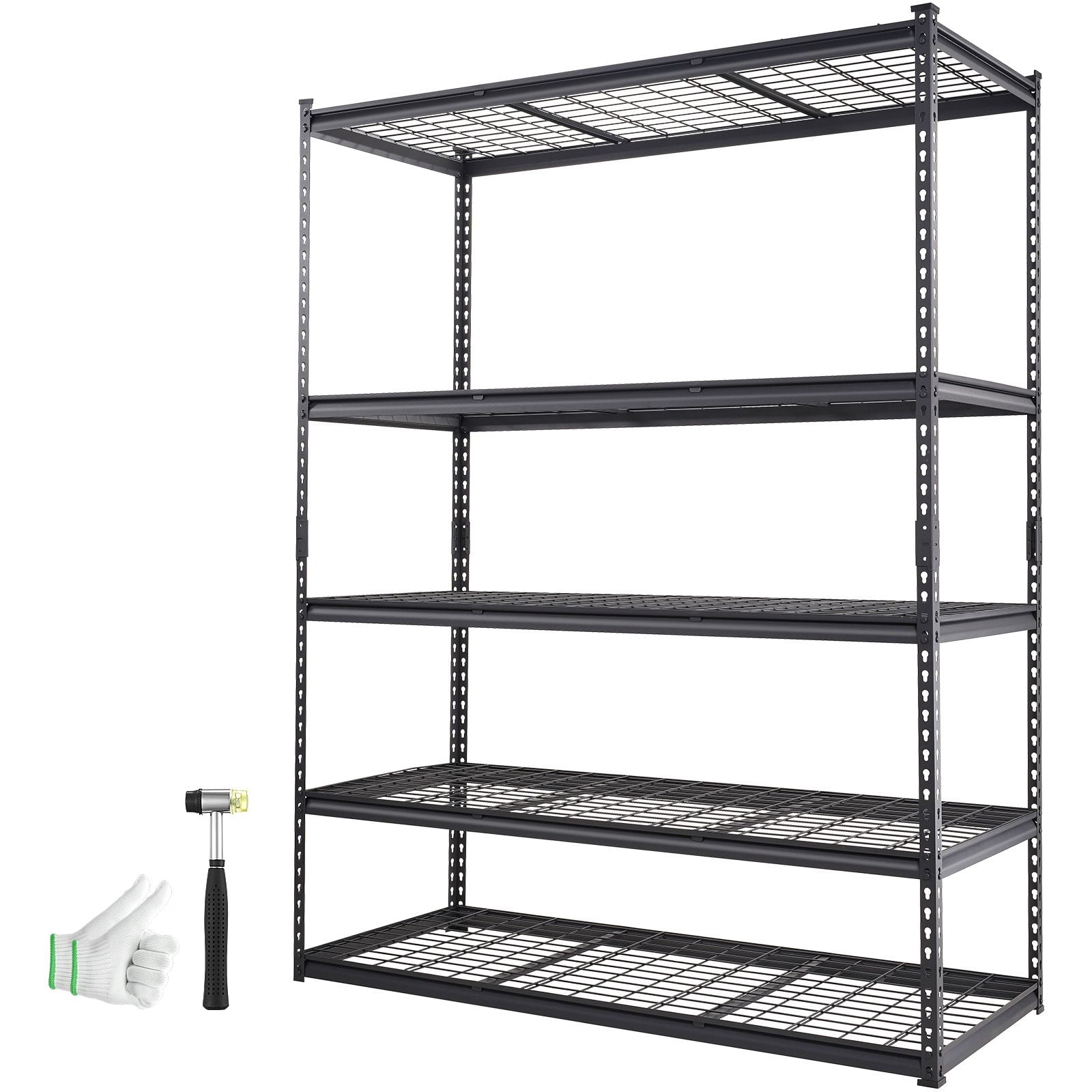 Storage Shelving Unit, 5-Tier Adjustable, 2000 lbs Capacity, Heavy Duty Garage Shelves Metal Organizer Wire Rack for Kitchen Pantry Basement Bathroom Laundry Closet, 60" L x 24" W x 78" H