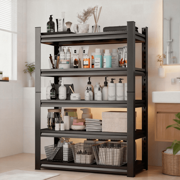 Storage Shelving Unit, 5-Tier Adjustable, 3000 lbs Garage Shelves Metal Organizer Utility Rack, 20"D x 46"W x 72"H for Kitchen Pantry Basement Bathroom Laundry Shop Plant Book Shoes