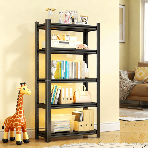 Storage Shelving Unit, 5-Tier Adjustable, 3000 lbs Wire Garage Shelves Metal Organizer Utility Rack, 14"D x 28"W x 63"H for Kitchen Pantry Basement Bathroom Laundry Shop Plant Shoes Book