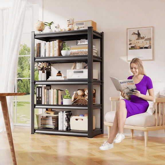 Storage Shelving Unit, 5-Tier Adjustable, 3000 lbs Wire Garage Shelves Metal Organizer Utility Rack, 14"D x 40"W x 72"H for Kitchen Pantry Basement Bathroom Laundry Shop Plant Shoes Book