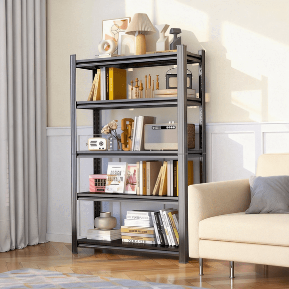 Storage Shelving Unit, 5-Tier Adjustable, 3000 lbs Wire Garage Shelves Metal Organizer Utility Rack, 18"D x 40"W x 78"H for Kitchen Pantry Basement Bathroom Laundry Shop Plant Shoes Book