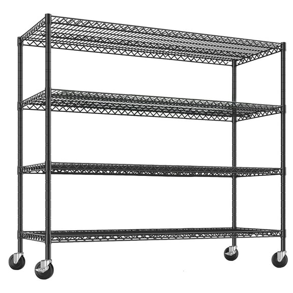 Storage Shelving Unit,5-Tier Adjustable Garage Shelving Unit,2000 lbs Capacity,Heavy Duty Garage Shelves Metal Organizer Utility Rack, 47" Wx18" Dx71" H for Kitchen Pantry Basement Bathroom Laundry