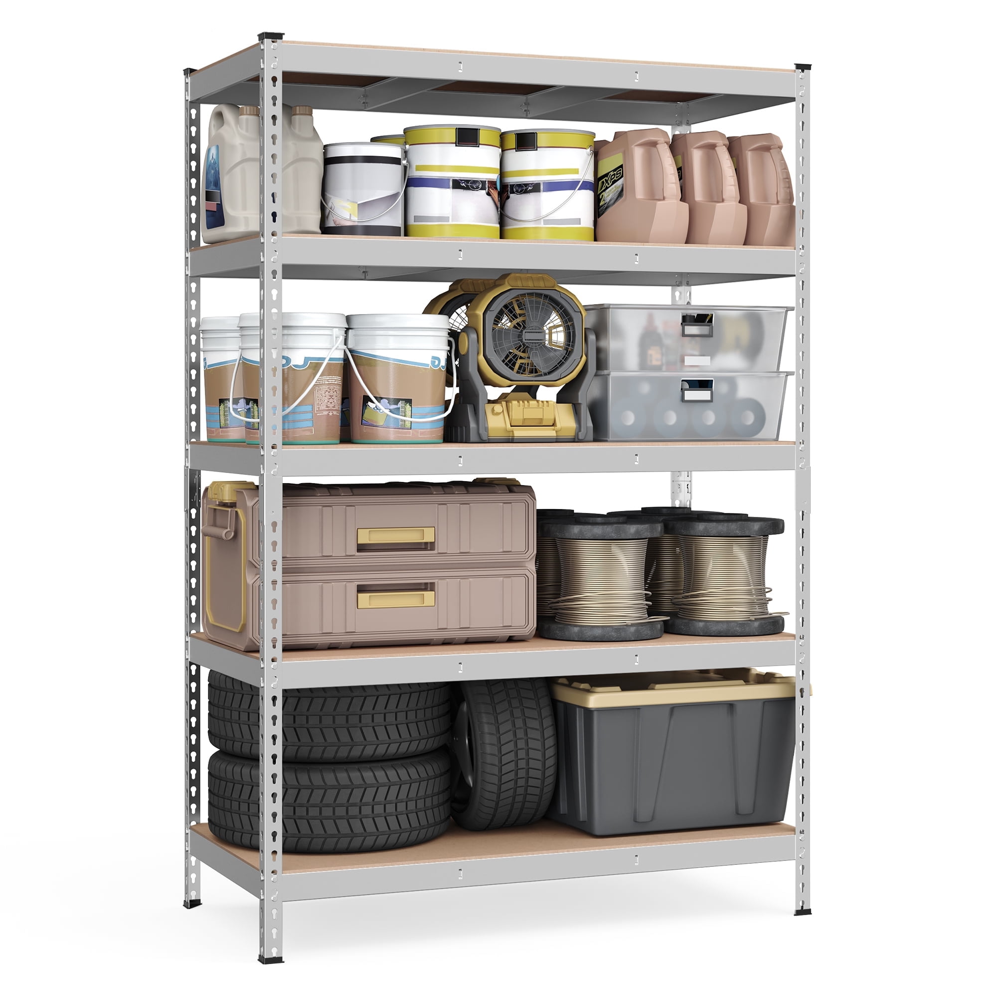 Storage Shelving Unit 5 Tier Garage Shelves Adjustable Storage Rack ...