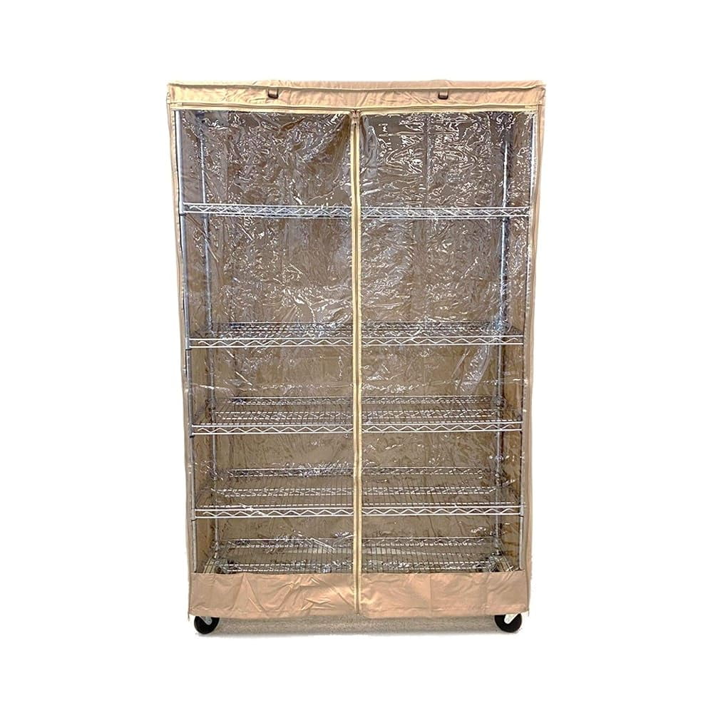 Storage Shelving Unit Cover, Color With One Side See Through Panel In 4